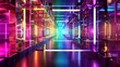 © Everlyn Stock BG - Abstract Geometric Tunnel with Overlapping Neon Lights