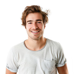 Wall Mural - young handsome man standing on white background