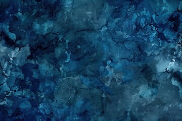Poster - Abstract watercolor background in dark blue hue: grunge texture for banner or backdrop