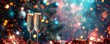 © Georgii - Festive holiday celebration with champagne glasses and bokeh lights