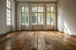 © Inigo - Interior of empty room with white walls, wooden floor and window