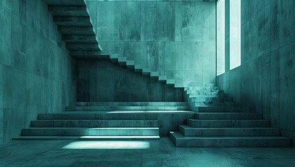 Wall Mural - staircase in a modern building,, square image