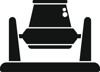 Poster - Black silhouette icon of a concrete mixer standing still on a construction site