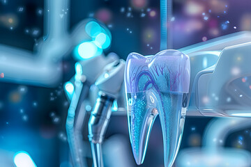 Canvas Print - Futuristic background of endodontic dental treatment