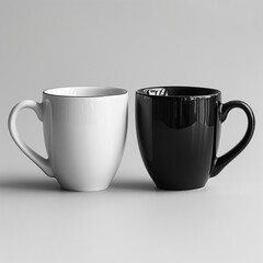 Wall Mural - Black and White Mugs Together