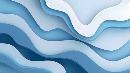 Poster - Background with abstract white and blue curve shapes. Nice and tidy, delicately textured, imaginative design. Contemporary graphic element in vivid colors. Ideal for flyers, websites, presentations, b