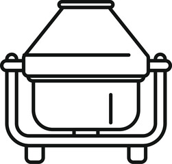 Poster - concrete mixer standing on metal legs is ready for construction works and building industry