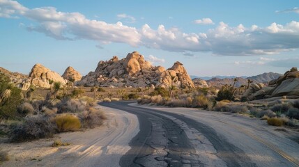 Aufkleber - A lonely highway in the middle of a vast desert, ideal for use in travel or adventure-related projects