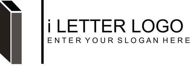 Fototapete - i Letter vector logo. Elegant minimalist logo.	