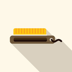 Sticker - Cleaning brush icon in flat style with long shadow, for cleaning service marketing