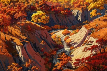 Poster - A serene mountain scene with a calm river flowing through it, perfect for outdoor or environmental uses
