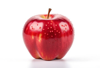 red apple isolated white background fresh raw organic fruit high resolution high details vibrant