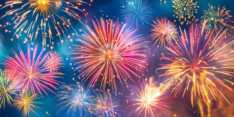 fireworks in the night sky