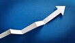 © ULFATRAZA - Business development and growth concept with white paper arrow on blue background