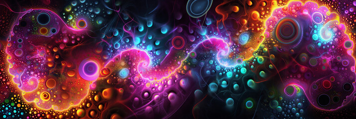 Wall Mural - abstract neon fractal background