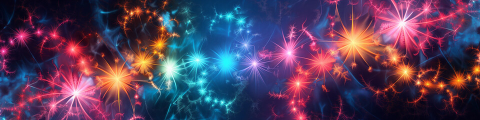 Wall Mural - abstract neon fractal background