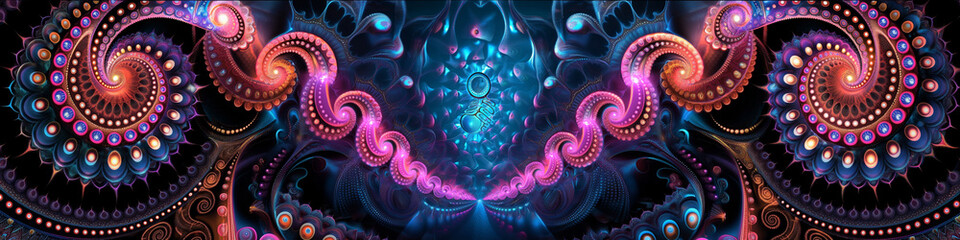Wall Mural - abstract neon fractal background