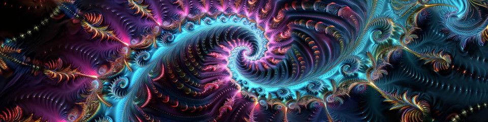 Wall Mural - abstract neon fractal background