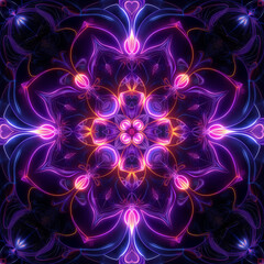 Wall Mural - abstract neon fractal background