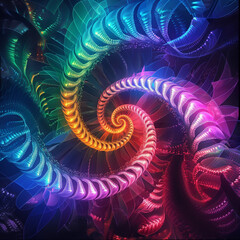 Wall Mural - abstract neon fractal background