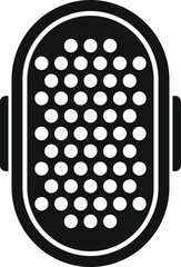 Sticker - Black simple icon of a microphone isolated on a white background