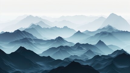 Poster - Aerial view of a mountain range from a distance, perfect for travel or outdoor adventure concepts