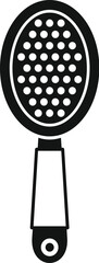 Sticker - Simple icon of a hairbrush with an oval head and a comfortable handle