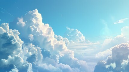 Wall Mural - cloudy sky with large clouds and space for text above