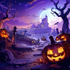 night halloween theme with light moon background