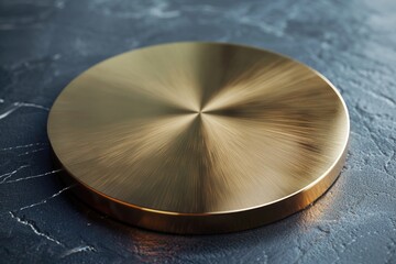 Poster - A beautiful gold plate sits atop a table with ornate details and rich textures