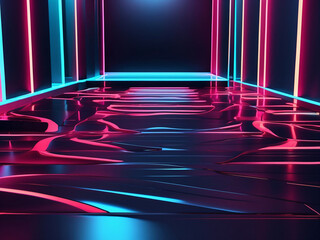 Wall Mural - Abstract futuristic neon light background