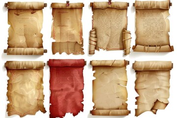 Poster - A collection of ancient parchments with frayed borders