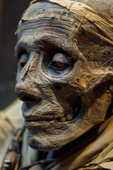 Poster - Close-up shot of a statue depicting a person, ideal for use in editorial or commercial contexts