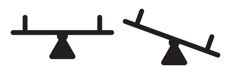 Poster - playground seesaw vector icon, park kids seesaw symbol. balance sign in black color.