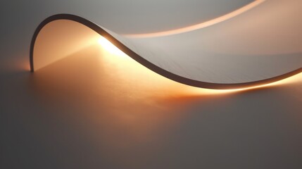 Golden light beam illuminates wavy surface from behind