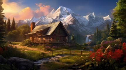 Wall Mural - swiss mountain landscape