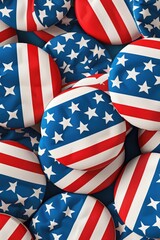 Poster - A collection of colorful buttons in red, white, and blue