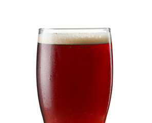 Wall Mural - Glass of dark beer isolated on white