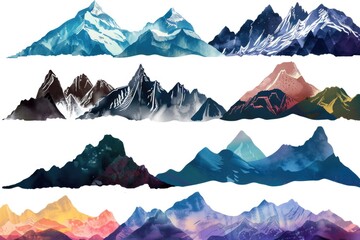 Poster - A scenic view of a mountain range with varying colors and textures