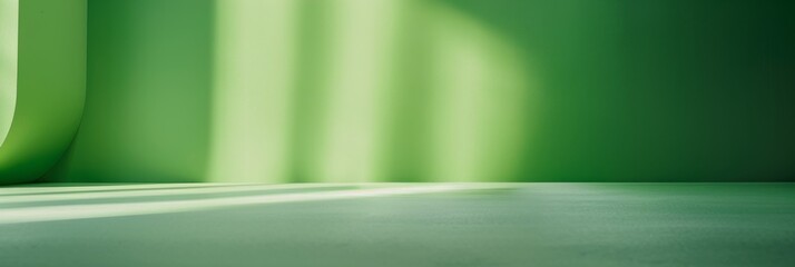 Poster - A bright green studio backdrop with soft, diffused lighting and subtle gradients, ideal for showcasing products