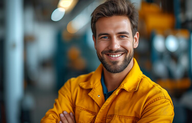 smiling confident engineer technician