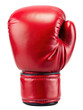 © kanoktuch - A red boxing glove shown in the front view on a transparent background, ideal for sports and fitness themes. PNG.