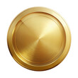 © kanoktuch - A round gold shield isolated on a transparent background, perfect for security and heraldic themes. PNG.