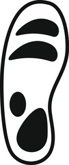 Poster - black and white illustration of a human footprint imprint showing walking direction