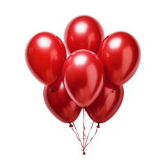 Bunch Of Red Balloons Isolated On White Background