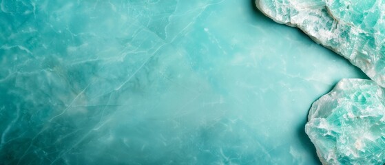 Wall Mural -  An aerial perspective of a massive iceberg situated in the midst of a water body, encrusted with ice on its surface