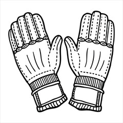 Wall Mural - Gloves line art vector