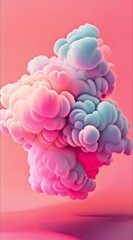 Poster - Abstract texture background of smoky fluffy clouds soft pastel colors, looping motion animation