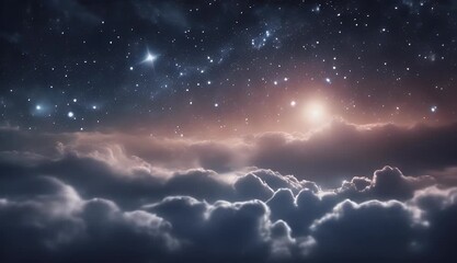Canvas Print - night sky cloud space stars