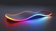 © AItist - Vibrant futuristic design, abstract wavy shape illuminated by multicolored neon lights against a dark backdrop
